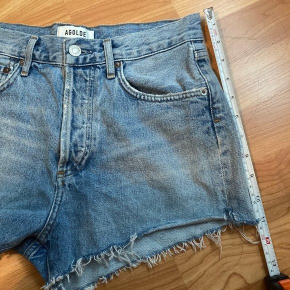 Agolde Parker high waisted shorts in Riptide 24 - Picture 11 of 13